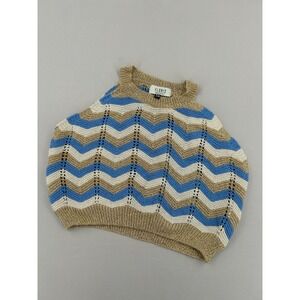 Women's Floris Chevron knit halter top blue white